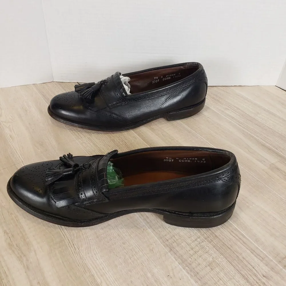 Allen Edmonds Bridgeton Shoes Mens 9.5B Black Leather Dress Tassels Loafers